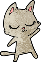 calm cartoon cat waving png