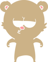 desenho animado de estilo de cor plana de urso entediado png