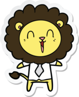 klistermärke av ett skrattande lejon tecknad png