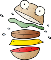 cartone animato sorprendente hamburger png
