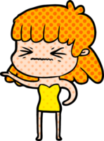 niña enojada de dibujos animados png