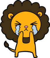 dessin animé lion qui pleure png