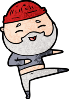 homme barbu heureux de dessin animé png