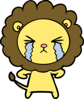 león llorando de dibujos animados png