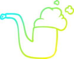 cold gradient line drawing of a old smoking pipe png