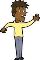 cartoon happy boy waving png