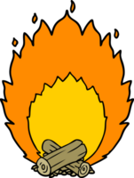 fuego de campamento ardiente de dibujos animados png