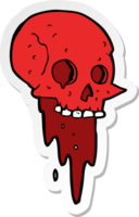 sticker of a gross halloween skull cartoon png