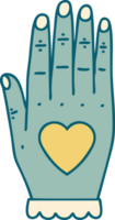 iconic tattoo style image of a hand png