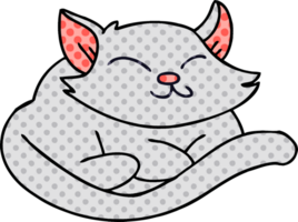 comic book style quirky cartoon cat png