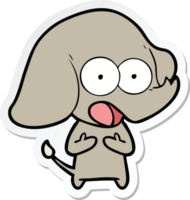 pegatina de un lindo elefante de dibujos animados png