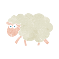 hand retro cartoon sheep png