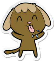 adesivo di un simpatico cane cartone animato png