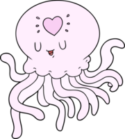 medusas de dibujos animados enamoradas png