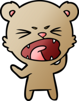 angry cartoon bear shouting png