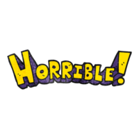 hand textured cartoon word horrible png