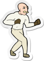 pegatina de un boxeador victoriano de dibujos animados png