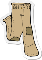 sticker of a cartoon patched old pants png