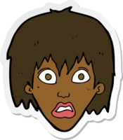 sticker of a cartoon frightened woman png