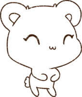 Cute Bear Charcoal Drawing png