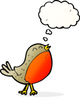 cartoon christmas robin with thought bubble png