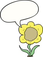 Cartoon-Blume mit Sprechblase png