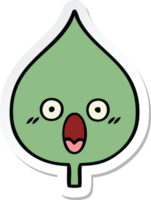 sticker of a cute cartoon expressional leaf png