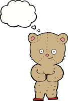 ours en peluche dessin animé avec bulle de pensée png