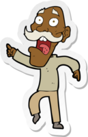 sticker of a cartoon frightened old man png