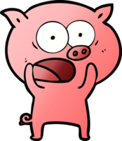 Cartoon-Schwein schreit png