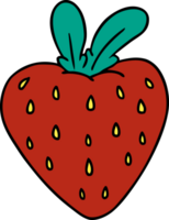 hand drawn cartoon doodle of a fresh strawberry png