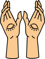 tattoo in traditional style of mystic hands png
