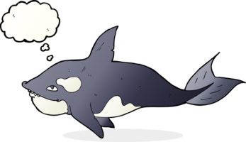 cartoon killer whale with thought bubble png