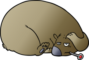 cartone animato orso con un' dolorante testa png