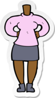 pegatina de un cuerpo femenino de dibujos animados png