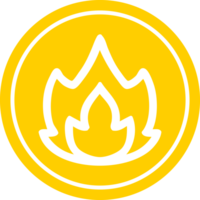 enkel flamma cirkulär ikon symbol png