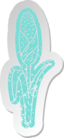 distressed old cartoon sticker of fresh corn on the cob png