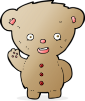 Cartoon-Teddybär winkt png