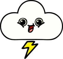 grappig boek stijl tekenfilm van een storm wolk png