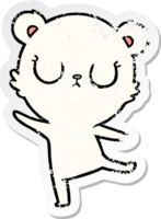 adesivo angustiado de um urso polar de desenho animado pacífico png