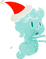 main tiré Noël rétro dessin animé de kawaii fantôme png