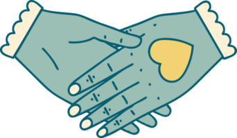 image emblématique de style tatouage d'une paire de mains png