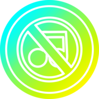 Nein Musik- kreisförmig Symbol mit cool Gradient Fertig png