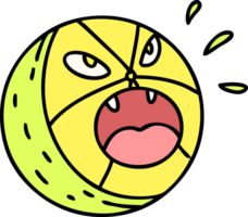 tekenfilm van een boos citrus fruit png