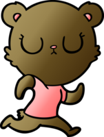 peaceful cartoon bear running png