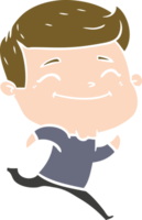 happy flat color style cartoon man png