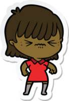 sticker of a annoyed cartoon girl png