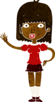 cartoon woman waving png