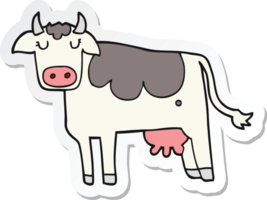 sticker of a cartoon cow png