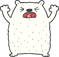 urso polar de desenho animado rugindo png